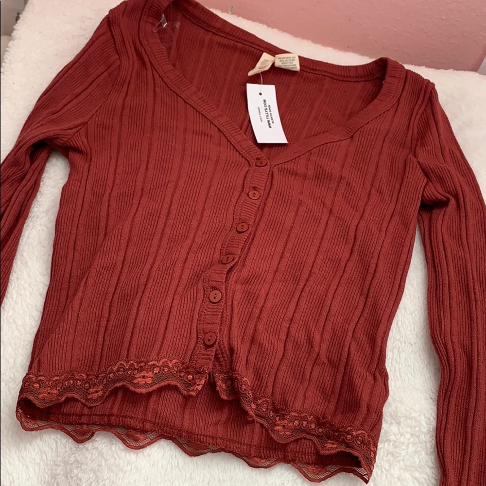 juniors small burnt orange crop top